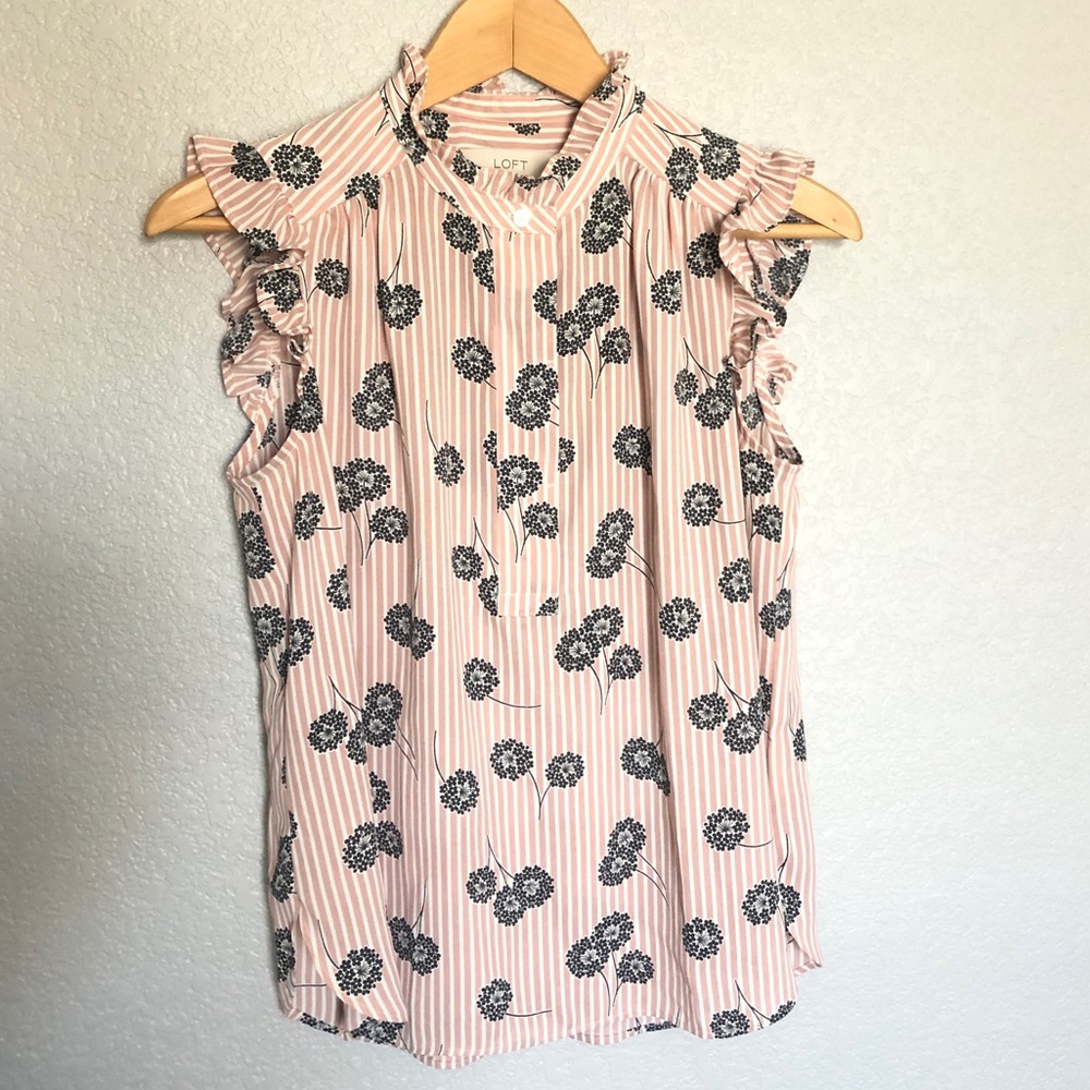 FLORAL STRIPE TOP - Picture 4 of 11